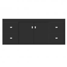 Strasser Woodenwork 24-544 - 48 X 21 X 19.75 Sodo Inset Wall Mount Vanity Tiered Miter Sat Black Sb