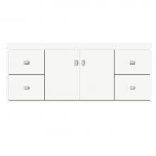 Strasser Woodenwork 24-619 - 48 X 18.5 X 19.75 Sodo Inset Wall Mount Vanity Tiered Miter Sat White Sb