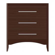 Strasser Woodenwork 37-279 - 30 X 18 X 34.5 Wallingford Town Vanity Tiered Miter Choc Oak 3 Drw