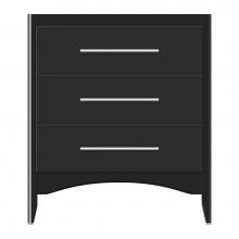 Strasser Woodenwork 38-000 - 30 X 21 X 34.5 Wallingford Town Vanity Tiered Miter Sat Black 3 Drw