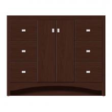 Strasser Woodenwork 46-269 - 42 X 21 X 34.5 Ravenna View Vanity Tiered Miter Choc Cherry Sb