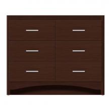 Strasser Woodenwork 46-310 - 42 X 18 X 34.5 Ravenna Town Vanity Tiered Miter Choc Cherry 6 Drw