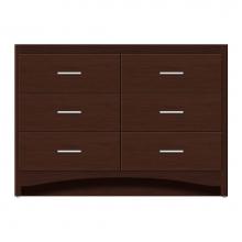 Strasser Woodenwork 46-313 - 48 X 21 X 34.5 Ravenna Town Vanity Tiered Miter Choc Cherry 6 Drw