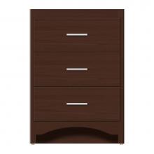 Strasser Woodenwork 46-348 - 24 X 18 X 34.5 Ravenna Town Vanity Tiered Miter Choc Oak 3 Drw