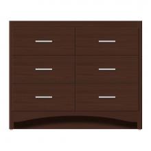 Strasser Woodenwork 46-370 - 42 X 18 X 34.5 Ravenna Town Vanity Tiered Miter Choc Oak 6 Drw