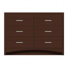 Strasser Woodenwork 46-373 - 48 X 21 X 34.5 Ravenna Town Vanity Tiered Miter Choc Oak 6 Drw
