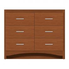 Strasser Woodenwork 46-431 - 42 X 21 X 34.5 Ravenna Town Vanity Tiered Miter Cinn Cherry 6 Drw