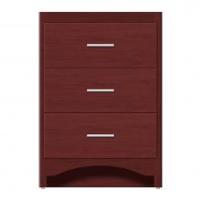 Strasser Woodenwork 46-467 - 24 X 18 X 34.5 Ravenna Town Vanity Tiered Miter Dk Cherry 3 Drw
