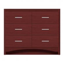 Strasser Woodenwork 46-491 - 42 X 21 X 34.5 Ravenna Town Vanity Tiered Miter Dk Cherry 6 Drw