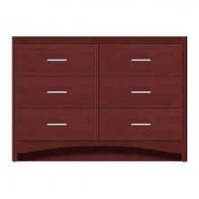 Strasser Woodenwork 46-493 - 48 X 21 X 34.5 Ravenna Town Vanity Tiered Miter Dk Cherry 6 Drw