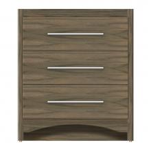 Strasser Woodenwork 46-547 - 30 X 21 X 34.5 Ravenna Town Vanity Tiered Miter Dusky Oak 3 Drw