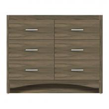 Strasser Woodenwork 46-551 - 42 X 21 X 34.5 Ravenna Town Vanity Tiered Miter Dusky Oak 6 Drw
