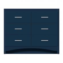 Strasser Woodenwork 46-584 - 42 X 18 X 34.5 Ravenna Town Vanity Tiered Miter Lapis Night 6 Drw