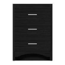 Strasser Woodenwork 46-665 - 24 X 21 X 34.5 Ravenna Town Vanity Tiered Miter Midnight Oak 3 Drw