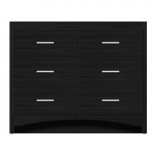 Strasser Woodenwork 46-671 - 42 X 21 X 34.5 Ravenna Town Vanity Tiered Miter Midnight Oak 6 Drw