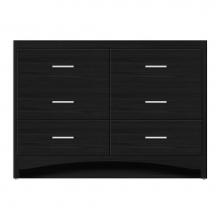 Strasser Woodenwork 46-672 - 48 X 18 X 34.5 Ravenna Town Vanity Tiered Miter Midnight Oak 6 Drw