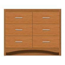 Strasser Woodenwork 46-730 - 42 X 18 X 34.5 Ravenna Town Vanity Tiered Miter Nat Cherry 6 Drw