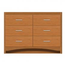 Strasser Woodenwork 46-732 - 48 X 18 X 34.5 Ravenna Town Vanity Tiered Miter Nat Cherry 6 Drw