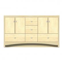 Strasser Woodenwork 46-761 - 60 X 21 X 34.5 Ravenna Vanity Tiered Miter Nat Maple Db