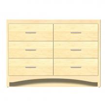 Strasser Woodenwork 46-792 - 48 X 18 X 34.5 Ravenna Town Vanity Tiered Miter Nat Maple 6 Drw