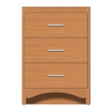Strasser Woodenwork 46-827 - 24 X 18 X 34.5 Ravenna Town Vanity Tiered Miter Nat Oak 3 Drw