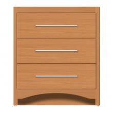 Strasser Woodenwork 46-847 - 30 X 21 X 34.5 Ravenna Town Vanity Tiered Miter Nat Oak 3 Drw