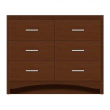 Strasser Woodenwork 46-911 - 42 X 21 X 34.5 Ravenna Town Vanity Tiered Miter Pecan Cherry 6 Drw