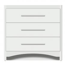 Strasser Woodenwork 46-968 - 36 X 18 X 34.5 Ravenna Town Vanity Tiered Miter Powder Grey 3 Drw