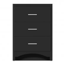 Strasser Woodenwork 47-085 - 24 X 21 X 34.5 Ravenna Town Vanity Tiered Miter Sat Black 3 Drw
