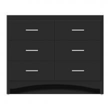 Strasser Woodenwork 47-090 - 42 X 18 X 34.5 Ravenna Town Vanity Tiered Miter Sat Black 6 Drw