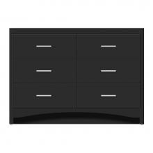Strasser Woodenwork 47-092 - 48 X 18 X 34.5 Ravenna Town Vanity Tiered Miter Sat Black 6 Drw