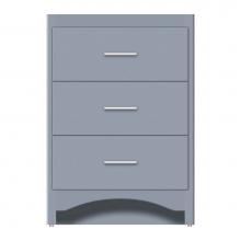 Strasser Woodenwork 47-145 - 24 X 21 X 34.5 Ravenna Town Vanity Tiered Miter Sat Silver 3 Drw