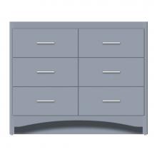 Strasser Woodenwork 47-151 - 42 X 21 X 34.5 Ravenna Town Vanity Tiered Miter Sat Silver 6 Drw