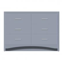 Strasser Woodenwork 47-152 - 48 X 18 X 34.5 Ravenna Town Vanity Tiered Miter Sat Silver 6 Drw