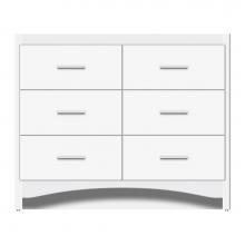 Strasser Woodenwork 47-210 - 42 X 18 X 34.5 Ravenna Town Vanity Tiered Miter Sat White 6 Drw