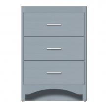 Strasser Woodenwork 47-265 - 24 X 21 X 34.5 Ravenna Town Vanity Tiered Miter Silver Oak 3 Drw