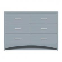 Strasser Woodenwork 47-273 - 48 X 21 X 34.5 Ravenna Town Vanity Tiered Miter Silver Oak 6 Drw