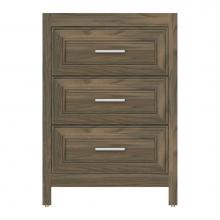 Strasser Woodenwork 51-323 - 24 X 18.5 X 34.5 Belltown Vanity Deco Miter Dusky Oak 3 Drw