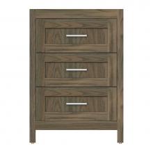 Strasser Woodenwork 51-325 - 24 X 18.5 X 34.5 Belltown Vanity Shaker Dusky Oak 3 Drw