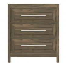 Strasser Woodenwork 51-335 - 30 X 21 X 34.5 Belltown Vanity Deco Miter Dusky Oak 3 Drw