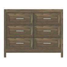 Strasser Woodenwork 51-347 - 42 X 18.5 X 34.5 Belltown Vanity Deco Miter Dusky Oak 6 Drw