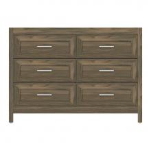 Strasser Woodenwork 51-355 - 48 X 18.5 X 34.5 Belltown Vanity Deco Miter Dusky Oak 6 Drw