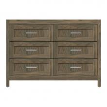 Strasser Woodenwork 51-357 - 48 X 18.5 X 34.5 Belltown Vanity Shaker Dusky Oak 6 Drw