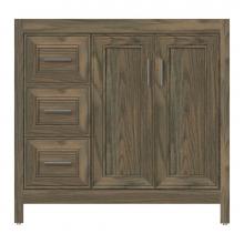 Strasser Woodenwork 52-939 - 36 X 18.5 X 34.5 Alki View Vanity Deco Miter Dusky Oak Lh