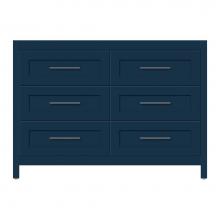 Strasser Woodenwork 58-250 - 48 X 18.5 X 34.5 Belltown Vanity Shaker Lapis Night 6 Drw