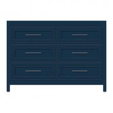 Strasser Woodenwork 58-259 - 48 X 21 X 34.5 Belltown Vanity Deco Miter Lapis Night 6 Drw