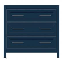 Strasser Woodenwork 58-261 - 36 X 21 X 34.5 Belltown Vanity Deco Miter Lapis Night 3 Drw