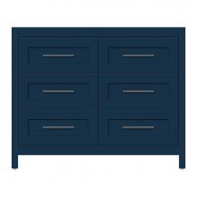 Strasser Woodenwork 58-280 - 42 X 18.5 X 34.5 Belltown Vanity Shaker Lapis Night 6 Drw