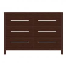 Strasser Woodenwork 59-011 - 48 X 18.5 X 34.5 Belltown Vanity Tiered Miter Choc Cherry 6 Drw