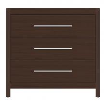 Strasser Woodenwork 59-013 - 36 X 18.5 X 34.5 Belltown Vanity Tiered Miter Choc Oak 3 Drw